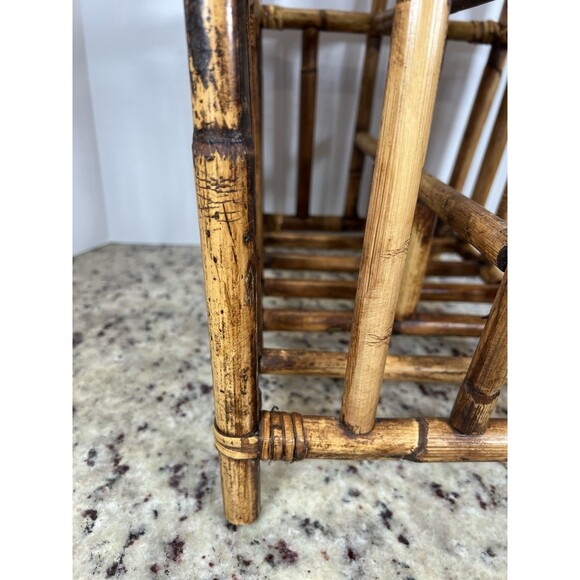 Bamboo Magazine Rack Mid Century Modern Turtle Shell Bamboo Hollywood Regency. - Picture 10 of 15